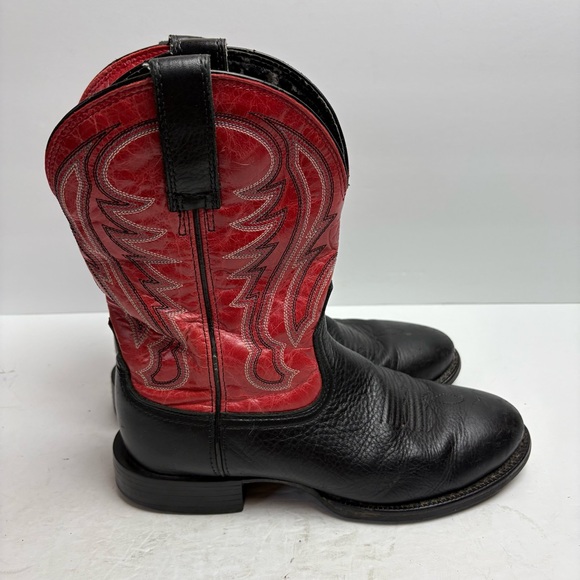 Ariat Red and Black Western Cowboy Western Boots Leather Mens size 7.5D - Picture 4 of 13